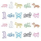 Animal Shape Iron Paperclips, Cute Paper Clips, Funny Bookmark Marking Clips, Mixed Color, 34x19x1mm