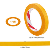 Globleland 1 Roll Washi Decorative Masking Tape, Orange, 15mm, 54.68 Yard(50m)/roll