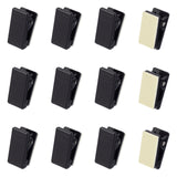 30Pcs Plastic Hangers Clips, with Adhesive Back, Multi-Purpose Hanger Clips, Black, 26x13.5x13mm
