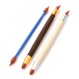 Globleland Double-headed Rubber Pens, Sculpture Tools Ceramic Tools Clay Tools DIY, Mixed Color, 16.5~17.2x0.7~1.05cm, 3pcs/set