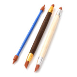 Globleland Double-headed Rubber Pens, Sculpture Tools Ceramic Tools Clay Tools DIY, Mixed Color, 16.5~17.2x0.7~1.05cm, 3pcs/set