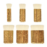 Globleland 6Pcs 6 Style Rectangle Bamboo Handle, Paint Brush, Wool Combination Brush Pen, BurlyWood, 1pc/style