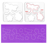 Acrylic Earring Handwork Template, Card Leather Cutting Stencils, Square, Clear, Dragonfly Pattern, 152x152x4mm, 4 styles, 1pc/style, 4pcs/set