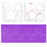 Acrylic Earring Handwork Template, Card Leather Cutting Stencils, Square, Clear, Star Pattern, 152x152x4mm, 4 styles, 1pc/style, 4pcs/set