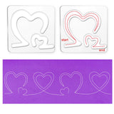 Acrylic Earring Handwork Template, Card Leather Cutting Stencils, Square, Clear, Heart Pattern, 152x152x4mm, 4 styles, 1pc/style, 4pcs/set