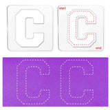 Acrylic Earring Handwork Template, Card Leather Cutting Stencils, Square, Letter Pattern, Letter.C, 15.2x15.2x0.4cm