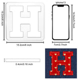 Acrylic Earring Handwork Template, Card Leather Cutting Stencils, Square, Letter Pattern, Letter.H, 15.2x15.2x0.4cm