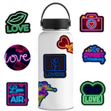 Globleland Valentine's Day Themed PVC Waterproof Sticker, Self-adhesive Decals for Water Bottles, Laptop, Luggage, Cup, Computer, Mobile Phone, Skateboard, Guitar Stickers, Mixed Color, 4~7cm, 50pcs/set, 4Set/Set