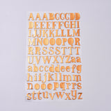 Globleland Waterproof Plastic Decorations Stickers, DIY Handmade Scrapbook Photo Albums, Alphabet Letter A~Z & Lowercase Letter a~z, Dark Orange, 25.5x15.3x0.04cm