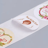 Globleland Self-Adhesive Paper Stickers, for Mother's Day, Decorative Presents, Round, Colorful, 38mm, 500pcs/roll