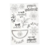 Globleland Silicone Clear Stamps, for Card Making Decoration DIY Scrapbooking, Flower Pattern, 15x10.3x0.3cm