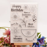 Globleland Silicone Clear Stamps, for Card Making Decoration DIY Scrapbooking, Flower Pattern, 15x10.3x0.3cm