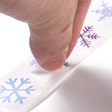 Globleland Christmas Themed Flat Round Roll Stickers, Self-Adhesive Paper Gift Tag Stickers, for Party, Decorative Presents, Snowflake Pattern, 25x0.1mm, about 500pcs/roll