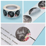 Globleland 1 Inch Thank You Roll Stickers, Self-Adhesive Paper Gift Tag Stickers, for Party, Decorative Presents, Word, 24.5mm, 500pcs/roll