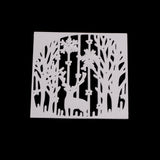 GLOBLELAND Deer Frame Carbon Steel Cutting Dies Stencils, for DIY Scrapbooking/Photo Album, Decorative Embossing DIY Paper Card, Matte Platinum, 8x8cm