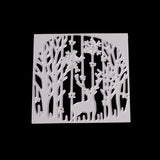 GLOBLELAND Deer Frame Carbon Steel Cutting Dies Stencils, for DIY Scrapbooking/Photo Album, Decorative Embossing DIY Paper Card, Matte Platinum, 8x8cm