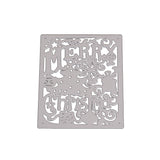 GLOBLELAND Frame Carbon Steel Cutting Dies Stencils, for DIY Scrapbooking/Photo Album, Decorative Embossing DIY Paper Card, Rectangle with Word Merry Christmas, Matte Platinum, 9x7.2cm