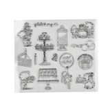 Globleland Plastic Stamps, for DIY Scrapbooking, Photo Album Decorative, Cards Making, Stamp Sheets, Birthday Themed Pattern, 140x160x3mm