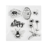 Globleland Plastic Stamps, for DIY Scrapbooking, Photo Album Decorative, Cards Making, Stamp Sheets, Bees Pattern, 105x105x3mm
