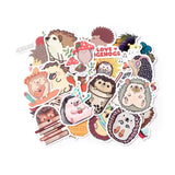 Globleland Autumn Theme Waterproof Self Adhesive Paper Stickers, for Suitcase, Skateboard, Refrigerator, Helmet, Mobile Phone Shell, Colorful, Hedgehog Pattern, 43~75x40~60x0.2mm, about 50pcs/bag