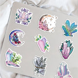 Globleland Waterproof Self Adhesive Paper Stickers, for Suitcase, Skateboard, Refrigerator, Helmet, Mobile Phone Shell, Colorful, Quartz Cluster Pattern, 44~75x30~59x0.2mm, about 50pcs/bag