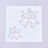 Globleland Christmas Theme Plastic Painting Stencils, Drawing Template, for DIY Scrapbooking, Bell, Clear, 130x130x0.2mm