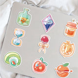 Globleland Cartoon Feather & Duck & Apple Paper Stickers Set, Adhesive Label Stickers, for Water Bottles, Laptop, Luggage, Cup, Computer, Mobile Phone, Skateboard, Guitar Stickers, Mixed Color, 38~85x22~78x0.3mm