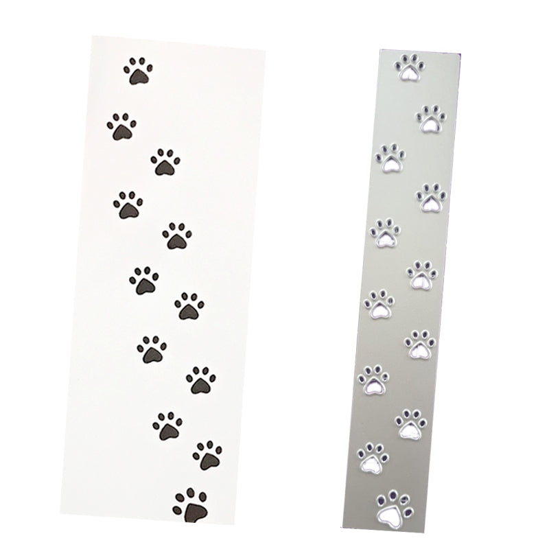 Globleland Dog Footprint Carbon Steel Cutting Dies Stencils, for DIY Scrapbooking/Photo Album, Decorative Embossing DIY Paper Card, Matte Platinum Color, 15.2x2.6x0.08cm