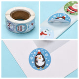 Globleland Christmas Roll Stickers, 8 Different Designs Decorative Sealing Stickers, for Christmas Party Favors, Holiday Decorations, Christmas Themed Pattern, 25mm, about 500pcs/roll