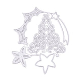 Globleland Christmas Carbon Steel Cutting Dies Stencils, for DIY Scrapbooking/Photo Album, Decorative Embossing DIY Paper Card, Christmas tree, Matte Platinum Color, 148x113.3x0.7mm