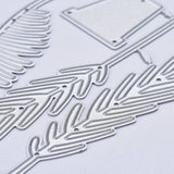 GLOBLELAND Carbon Steel Cutting Dies Stencils, for DIY Scrapbooking/Photo Album, Decorative Embossing DIY Paper Card, Leaf, Matte Platinum Color, 111x113x0.8mm