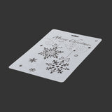 Globleland Creative Christmas Plastic Drawing Stencil, Hollow Hand Accounts Ruler Templat, For DIY Scrapbooking, White, 25.9x17.2cm