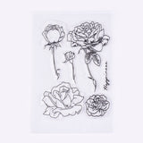 GLOBLELAND Silicone Stamps, for DIY Scrapbooking, Photo Album Decorative, Cards Making, Rose, Clear, 10~91x20~54mm