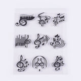Globleland Silicone Stamps, for DIY Scrapbooking, Photo Album Decorative, Cards Making, Musical Note, Clear, 22~32x27~34mm