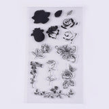 Globleland Silicone Stamps, for DIY Scrapbooking, Photo Album Decorative, Cards Making, Flower Theme, Clear, 20~56x11~80mm
