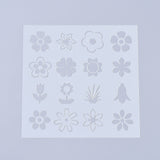 Globleland Plastic Painting Stencils, Drawing Template, For DIY Scrapbooking, Plant, White, 130x130x0.2mm