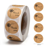 Globleland 1 Inch Thank You Stickers, DIY Scrapbook, Decorative Adhesive Tapes, Flat Round, BurlyWood, 25mm, about 500pcs/roll, 1Roll/Set