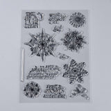 GLOBLELAND Plastic Stamps, for DIY Scrapbooking, Photo Album Decorative, Cards Making, Stamp Sheets, Snowflake Pattern, 180x130~145x3mm
