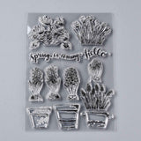 Globleland Plastic Stamps, for DIY Scrapbooking, Photo Album Decorative, Cards Making, Stamp Sheets, Plants Pattern, 149~151x100x3mm