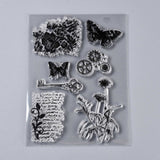Globleland Plastic Stamps, for DIY Scrapbooking, Photo Album Decorative, Cards Making, Stamp Sheets, Butterfly Pattern, 149~151x100x3mm