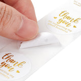 Globleland Thank You Stickers Roll, Flat Round Paper Gift Tag Stickers, Adhesive Labels Stickers, Heart Pattern, 2.8cm, about 28mm wide, Stickers: 25x0.1mm, about 500pcs/roll
