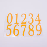 Globleland Waterproof VINYL Plastic Stickers, Number 0~9, Gold, 16.5x24cm, Stickers: 75x27~38mm
