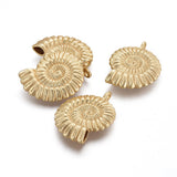 Globleland Tibetan Style Alloy Pendants, Lead Free & Nickel Free & Cadmium Free, Nautilus Shell, Matte Gold Color, 37x27x7mm, Hole: 3mm