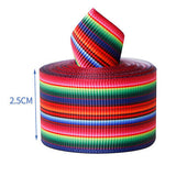 Stripe Pattern Printed Polyester Grosgrain Ribbon