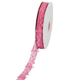 5 m Polyester Grosgrain Ribbons, Hollow, Musical Note Pattern, Pink
