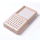 Globleland Wood Boxes, with 42 Holes, For Letter and Number Stamp Sets, Square, Blanched Almond, 14.3x14.3x7.5cm