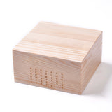Globleland Wood Boxes, with 42 Holes, For Letter and Number Stamp Sets, Square, Blanched Almond, 14.3x14.3x7.5cm
