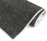 Globleland Self Adhesive Glass Rhinestone Glue Sheets, for Trimming Cloth Bags and Shoes, Black, 40x24cm, Rhinestone: 2.3~2.4mm, about 15400 beads/pc
