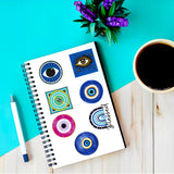Globleland 50Pcs Evil Eye Theme Paper Stickers Sets, Adhesive Decals for DIY Scrapbooking, Photo Album Decoration, Mixed Color, 27~72x39~72x0.2mm