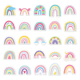 Globleland PVC Adhesive Stickers, for Suitcase, Skateboard, Refrigerator, Helmet, Mobile Phone Shell, Birthday, Rainbow Pattern, 4~6x4~6cm, 50pcs/bag, 1Bag/Set